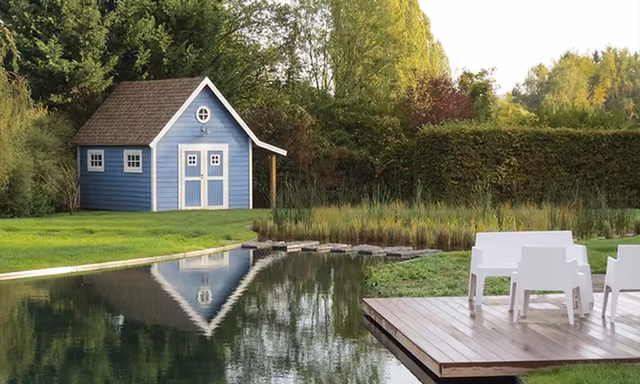 Vue d’un jardin aménagé présenté dans la campagne web de Ferrard Jardin