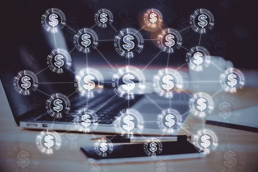 Network of interconnected digital funding analysed by Qreative