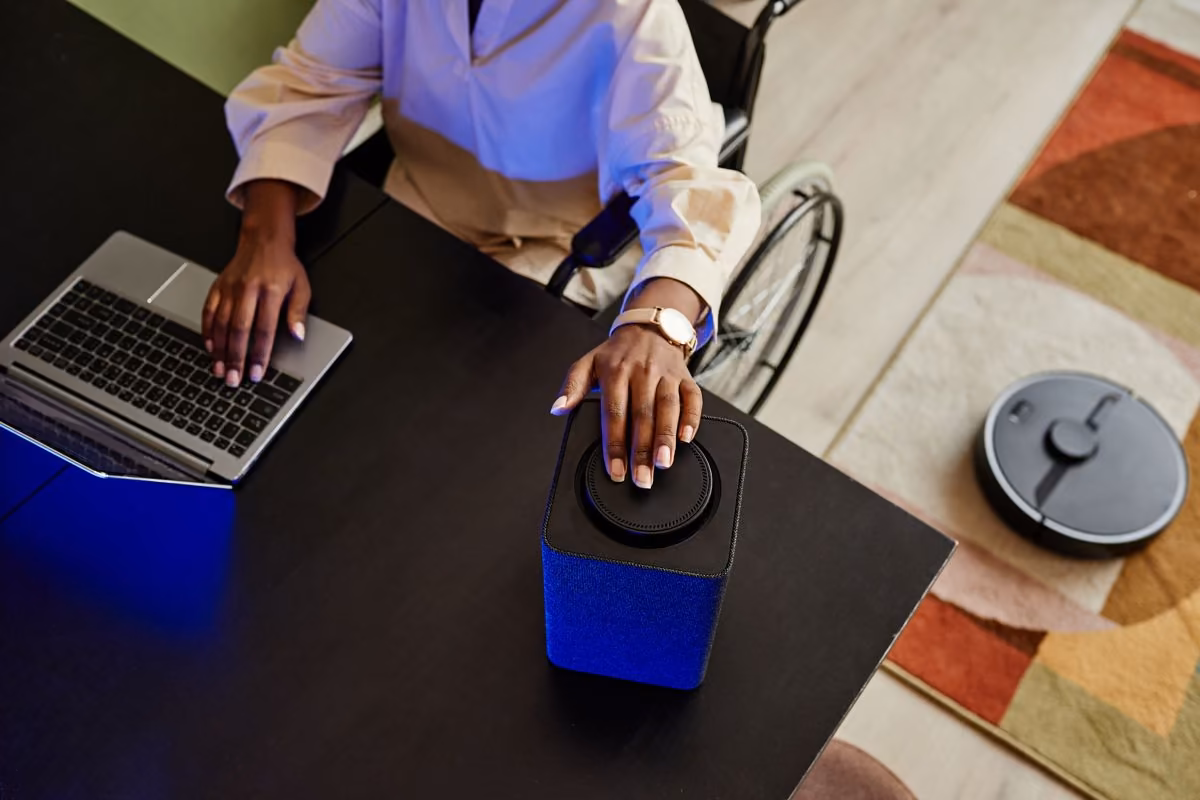 Qreative explores smart speaker use by a wheelchair user